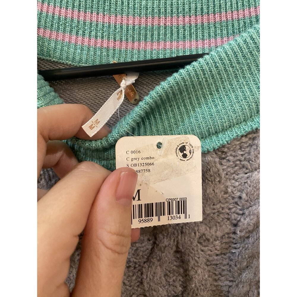 Brand new with tag! Free People Women's Medium Gray Cable Knit Dress Oversized - Picture 2 of 5